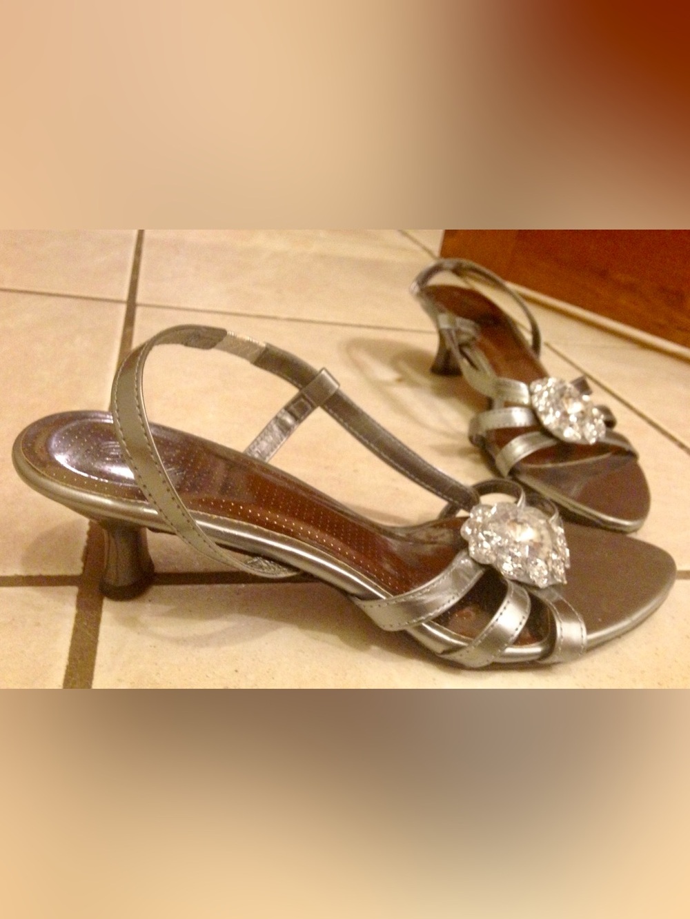 NEW Patara Silver Heels--size 38–Women’s Size 8